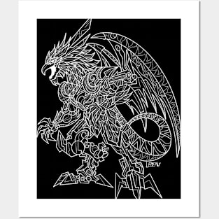 dark mexican kaiju the quetzalcoatl in mecha custom armor ecopop art Posters and Art